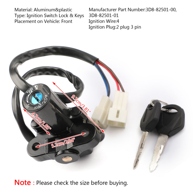 Yamaha XVS950 V-Star XVS1300A XVS1300BG Ignition Switch Lock Keys