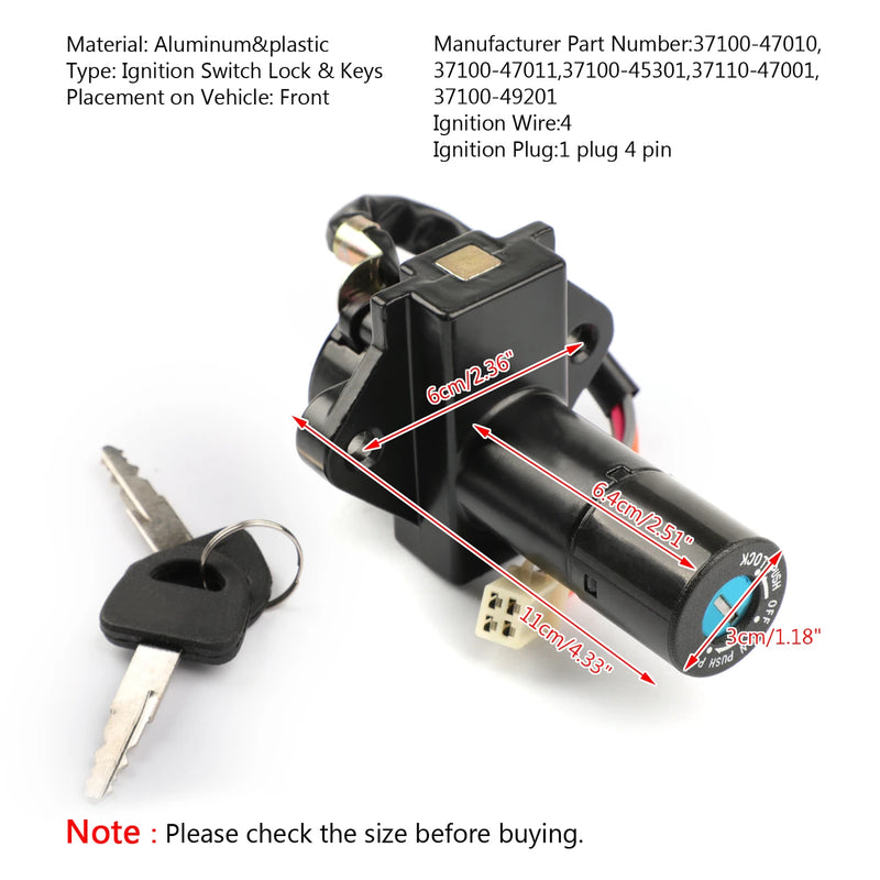 Suzuki GS550 GS 450/400/250 GS1000 GSX 1100 Ignition Switch Lock Keys