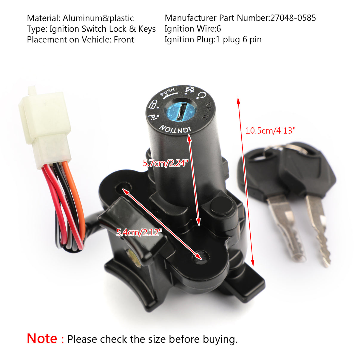 Kawasaki KL110 KSR PRO 2013-2014 KLX250 KLX125 Ignition Switch Lock Keys