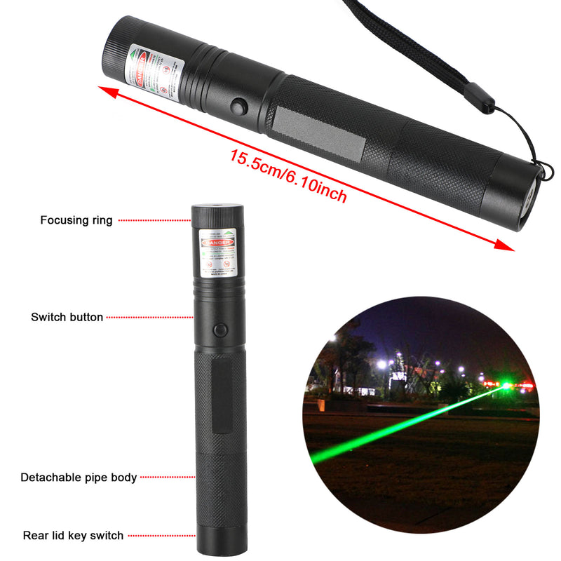 900Miles Green Laser Pointer Pen Visible Beam 18650 Torch Lazer Lamp 532nm