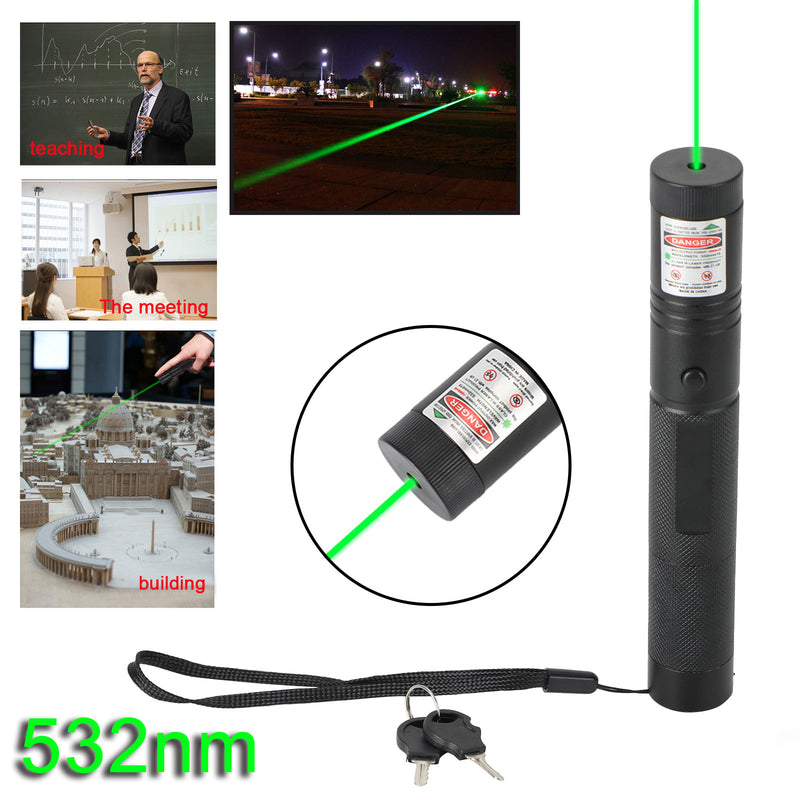 900Miles Green Laser Pointer Pen Visible Beam 18650 Torch Lazer Lamp 532nm