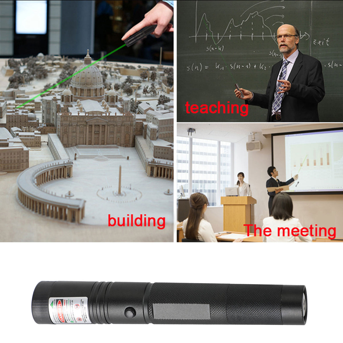 900Miles Green Laser Pointer Pen Visible Beam 18650 Torch Lazer Lamp 532nm