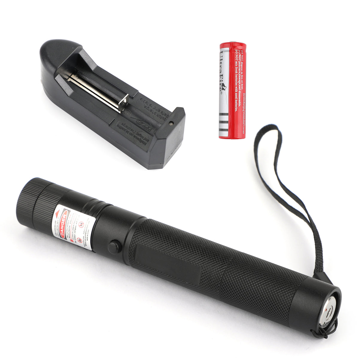 200 Miles 650nm Red Laser Pointer Pen Visible Beam Light Lazer + 18650 + Charger