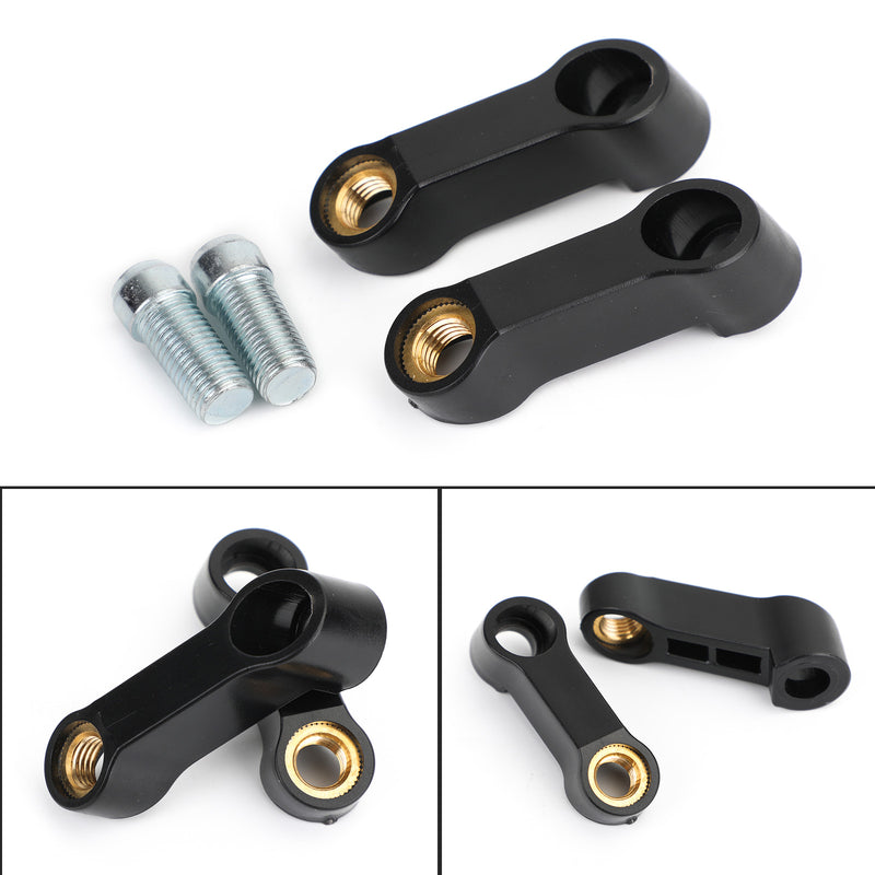 for Honda Motorcycle Mirror Extender Riser Extension Bracket Black 10mm M10