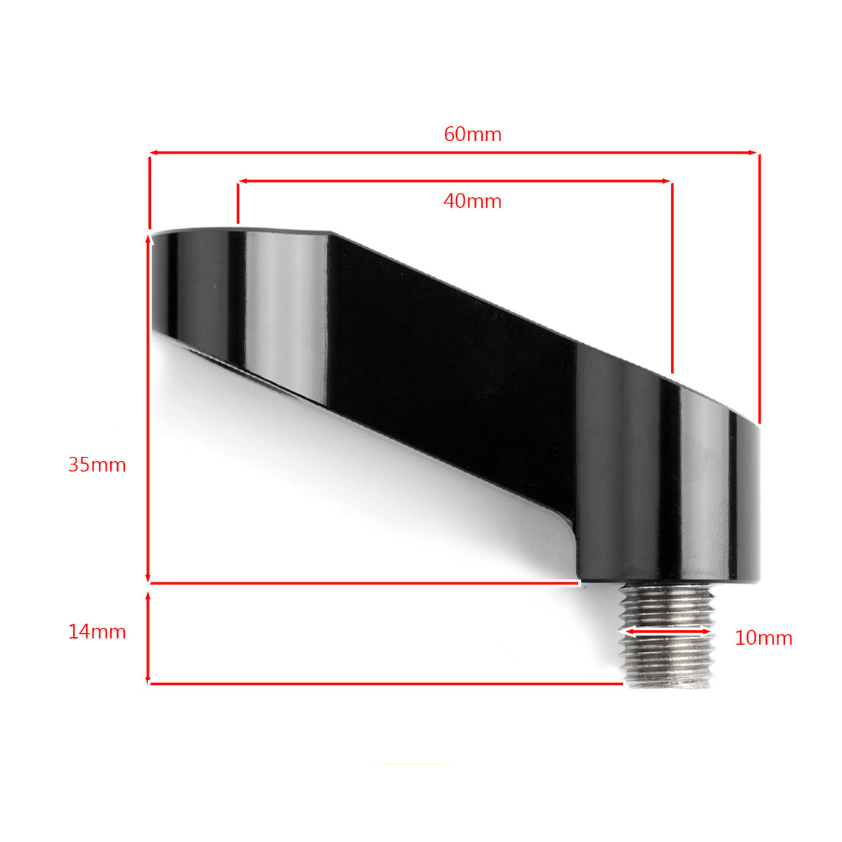 for Honda Motorcycle Mirror Extender Riser Extension Bracket Black 10mm M10