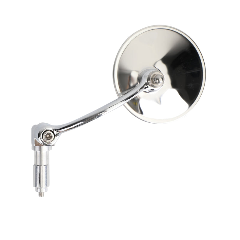 Motorcycle Chopper Cafe Racer Chrome Round Rearview Mirrors Bar End Mirror