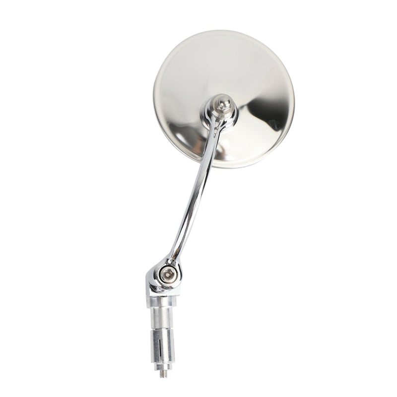 Motorcycle Chopper Cafe Racer Chrome Round Rearview Mirrors Bar End Mirror