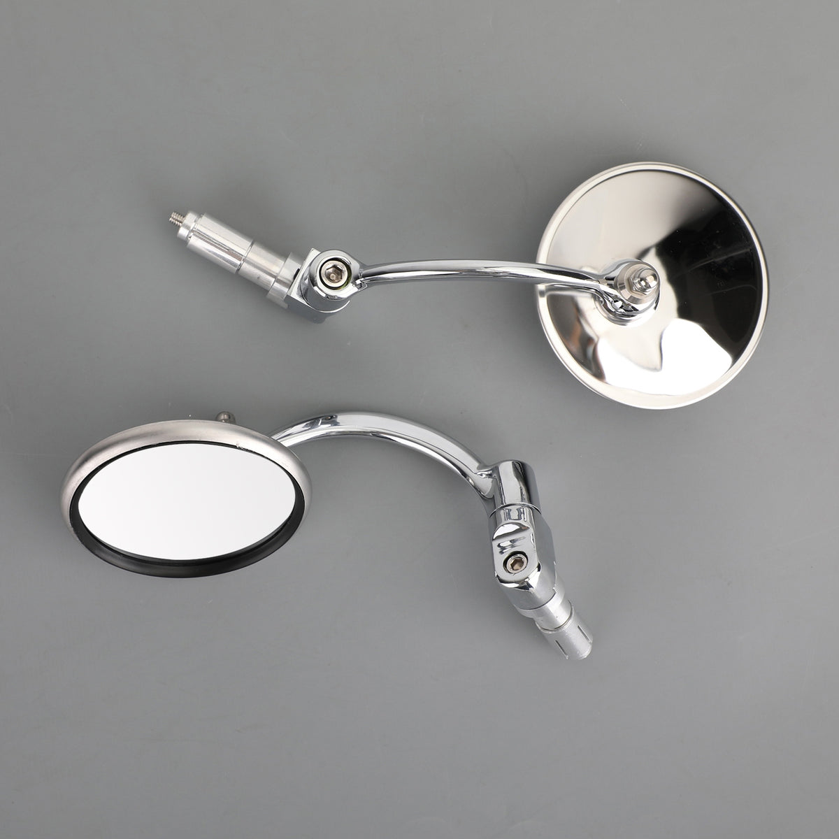 Motorcycle Chopper Cafe Racer Chrome Round Rearview Mirrors Bar End Mirror