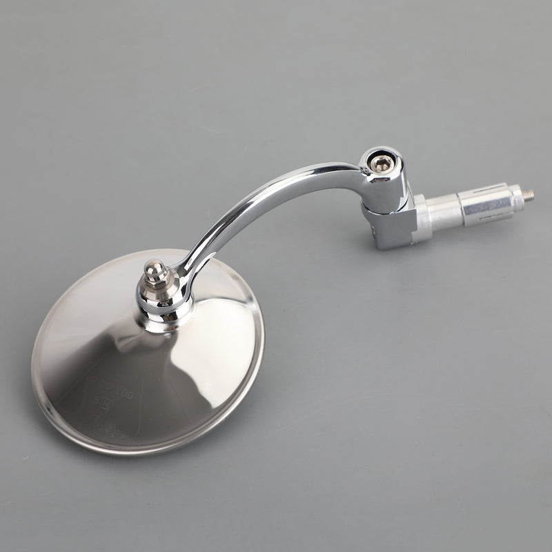 Motorcycle Chopper Cafe Racer Chrome Round Rearview Mirrors Bar End Mirror