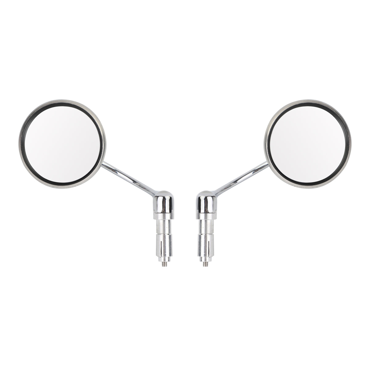 Motorcycle Chopper Cafe Racer Chrome Round Rearview Mirrors Bar End Mirror