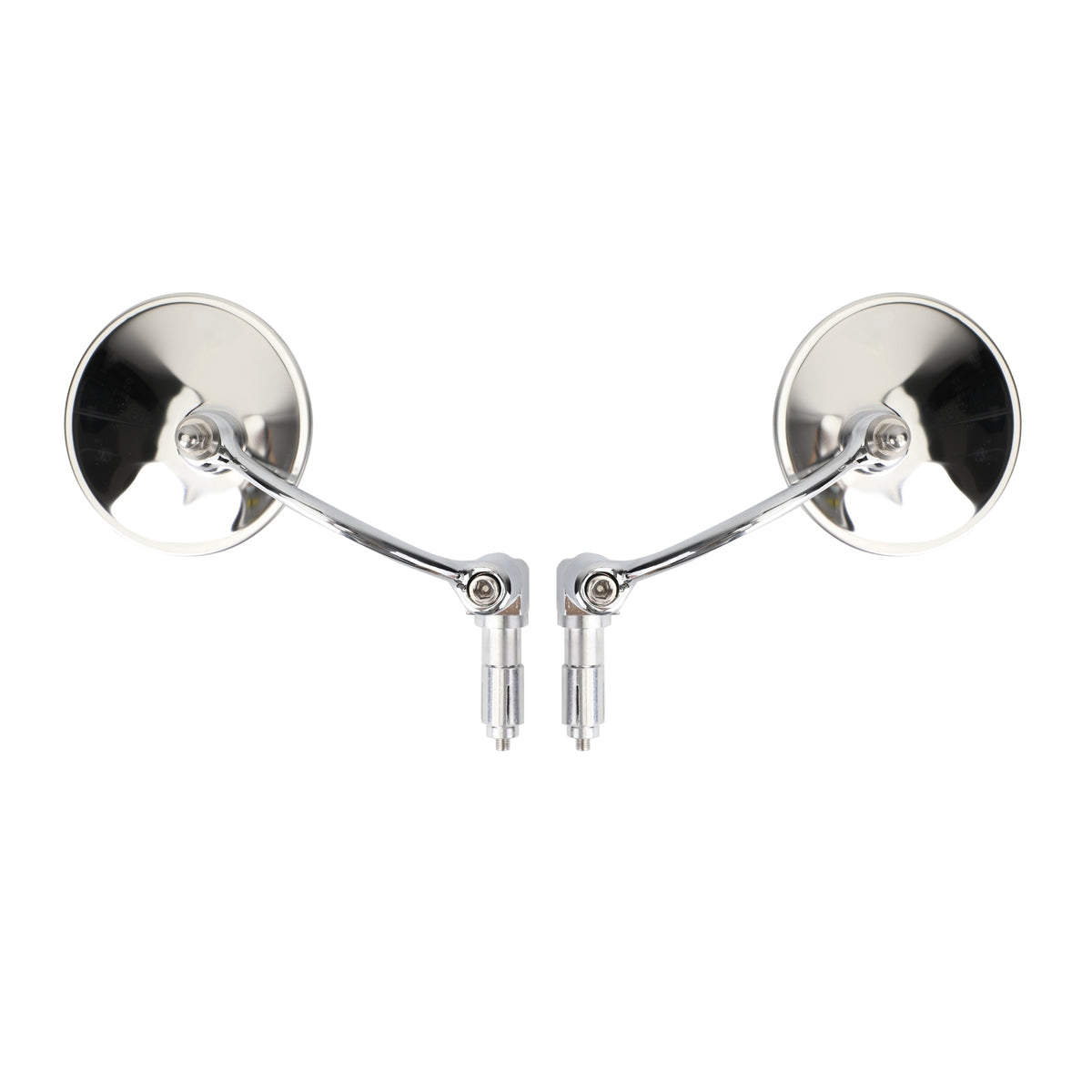 Motorcycle Chopper Cafe Racer Chrome Round Rearview Mirrors Bar End Mirror