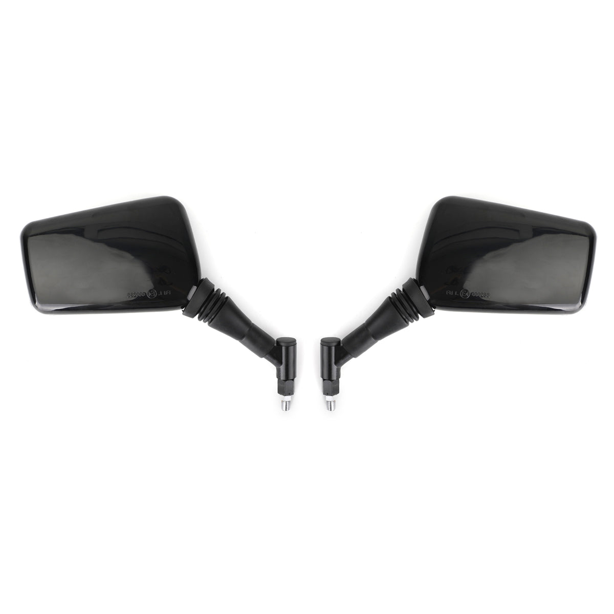 BLACK 10MM/8MM CLASSIC RECTANGLE UNIVERSAL MOTORCYCLE MIRRORS MOTORBIKE PAIR