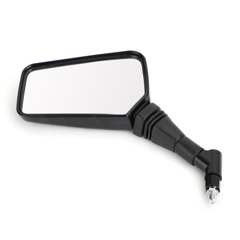 BLACK 10MM/8MM CLASSIC RECTANGLE UNIVERSAL MOTORCYCLE MIRRORS MOTORBIKE PAIR