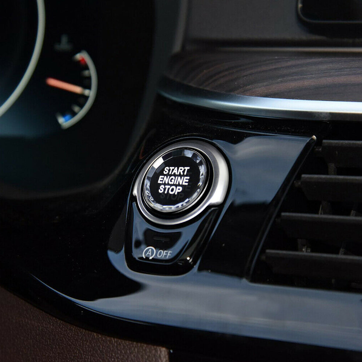 BMW F Chassis F30 F10 Crystal Black Engine Start Stop Switch Button Cover
