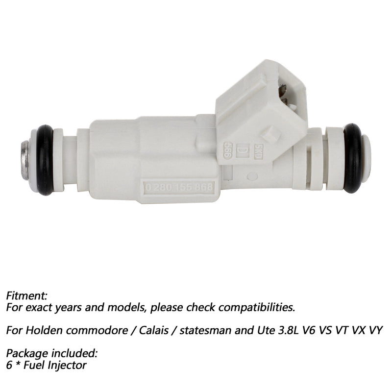 Holden Commodore VS VT VX VY 3.8L V6 Supercharged L67 New 6* Fuel Injectors