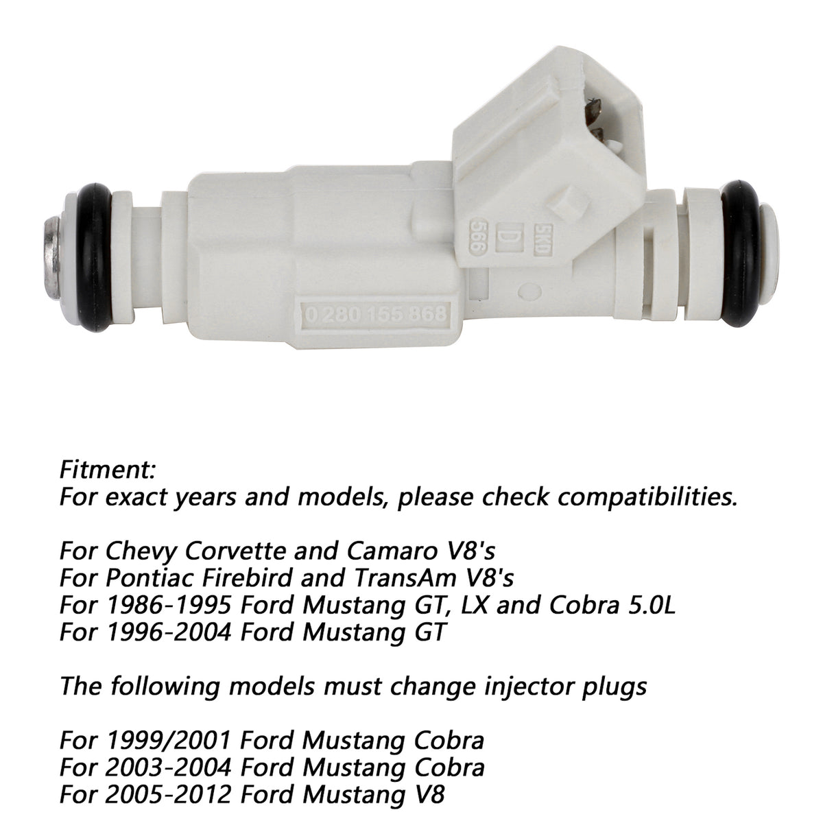 Ford Fit GM LS1 LT1 5.0L 5.7L 380CC 1PCS 36lb Fuel Injectors 0280155737