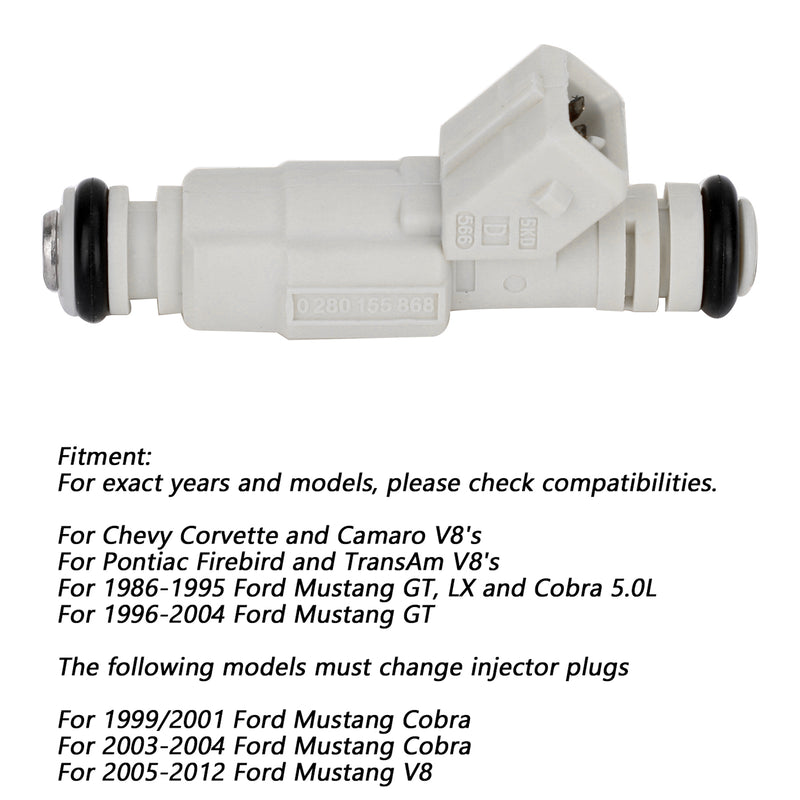 Ford Fit GM LS1 LT1 5.0L 5.7L 380CC 1PCS 36lb Fuel Injectors 0280155737