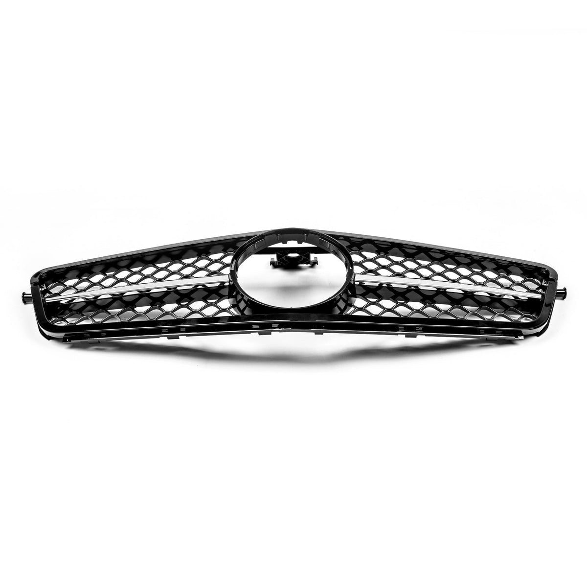 Benz W204 C-Class 2008-2014 ABS Gloss Black Chrome Front Bumper Grill