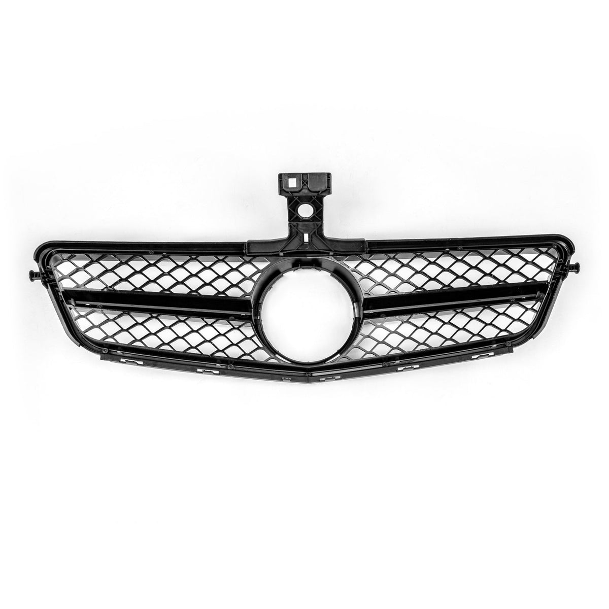 Benz W204 C-Class 2008-2014 ABS Gloss Black Chrome Front Bumper Grill