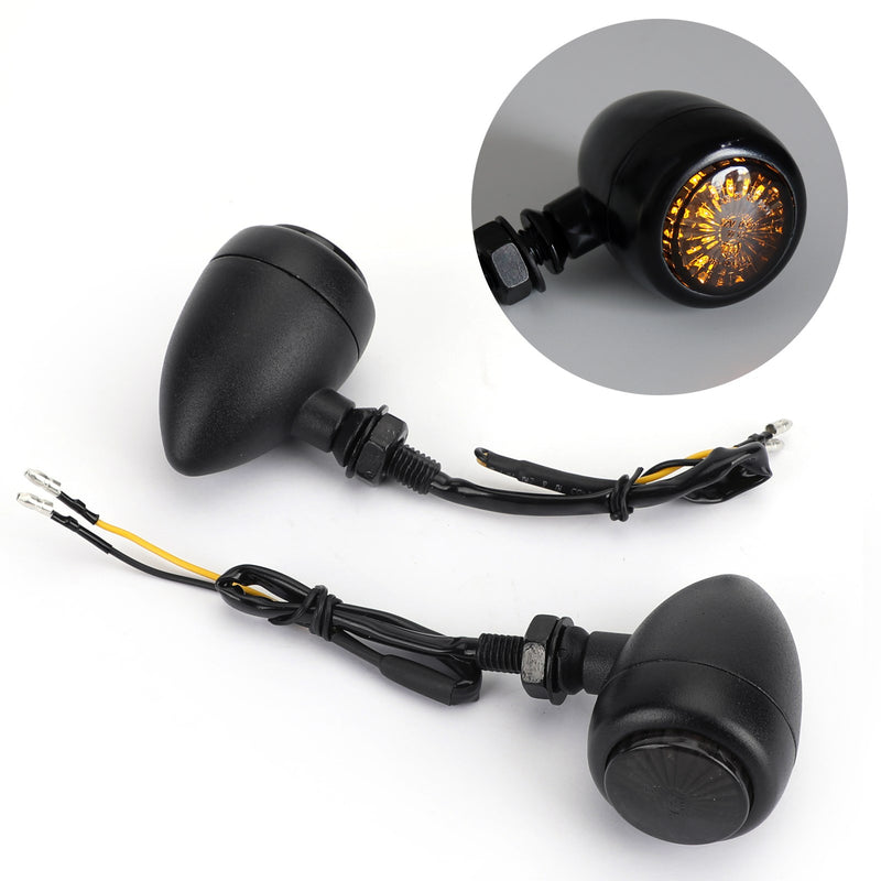Hy Chopper Cafe Racer Black UK LED Motorcycle Bullet Turn Signals Indicators