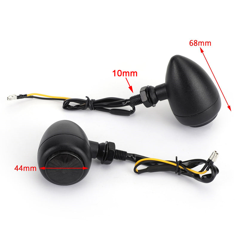 Hy Chopper Cafe Racer Black UK LED Motorcycle Bullet Turn Signals Indicators