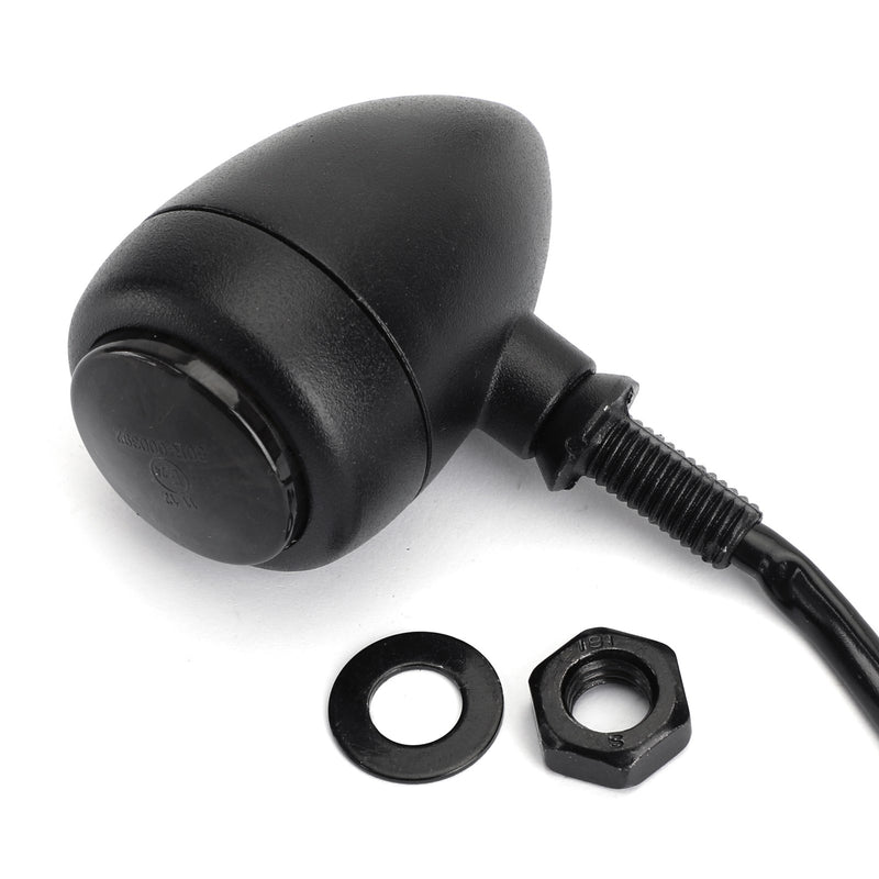 Hy Chopper Cafe Racer Black UK LED Motorcycle Bullet Turn Signals Indicators