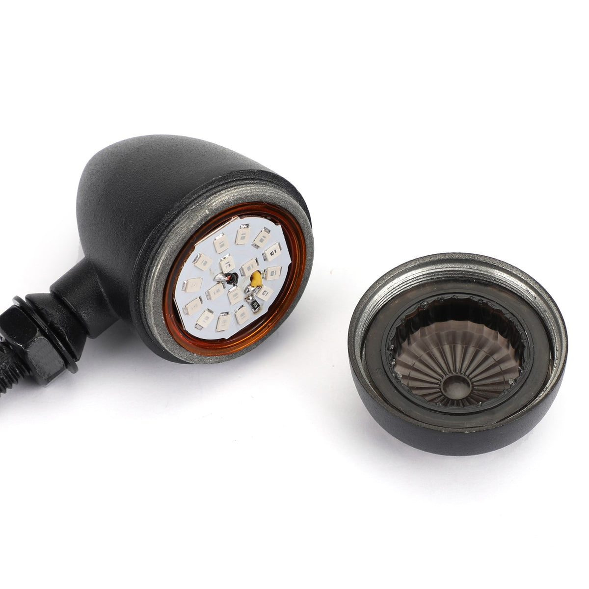 Hy Chopper Cafe Racer Black UK LED Motorcycle Bullet Turn Signals Indicators