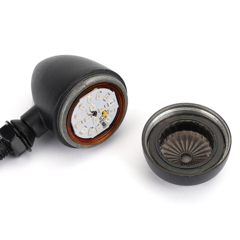 Hy Chopper Cafe Racer Black UK LED Motorcycle Bullet Turn Signals Indicators