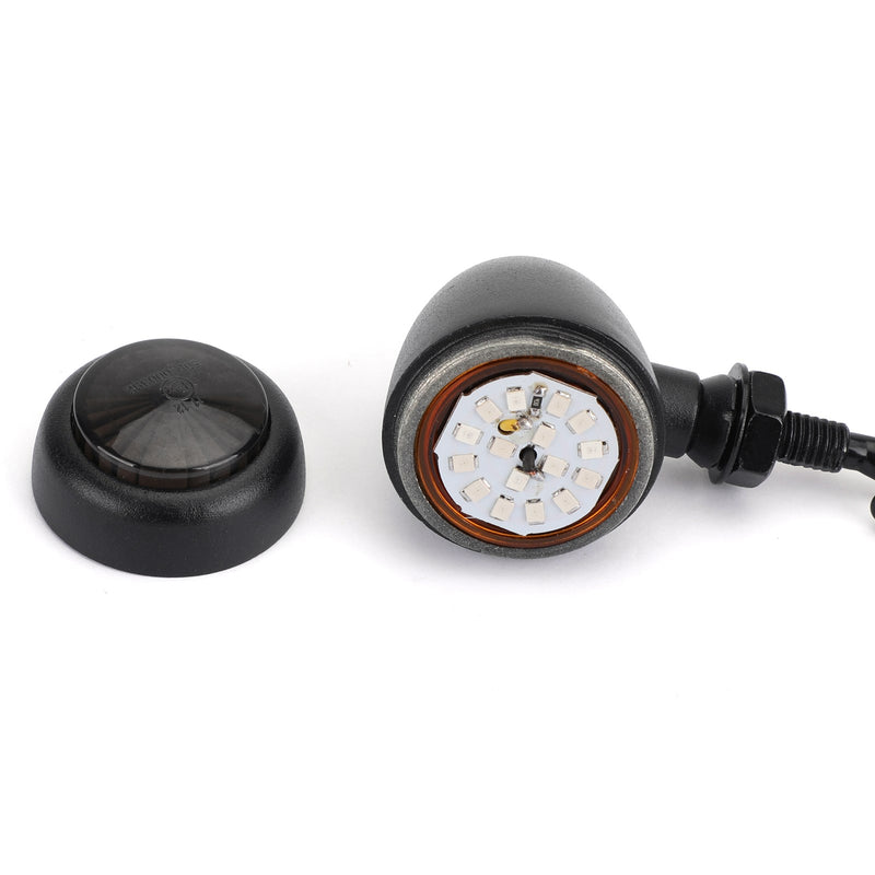 Hy Chopper Cafe Racer Black UK LED Motorcycle Bullet Turn Signals Indicators