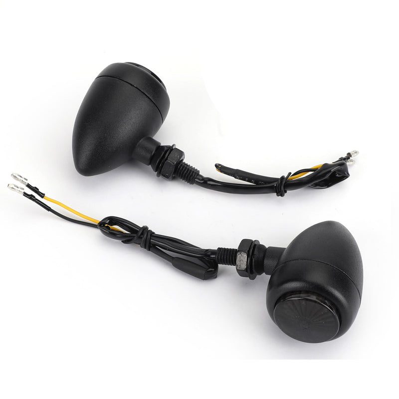 Hy Chopper Cafe Racer Black UK LED Motorcycle Bullet Turn Signals Indicators