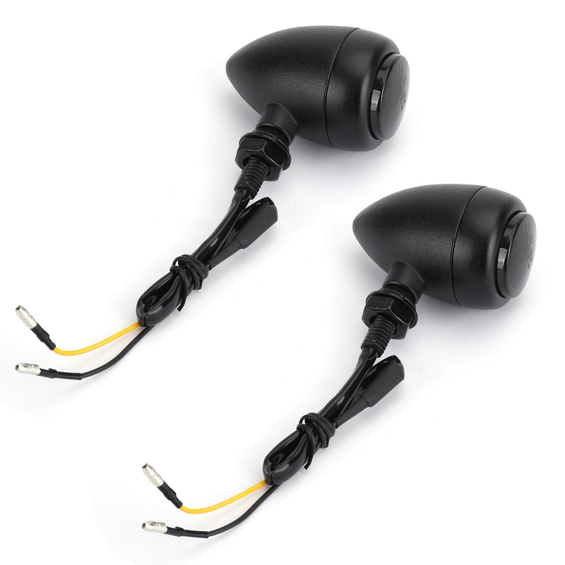 Hy Chopper Cafe Racer Black UK LED Motorcycle Bullet Turn Signals Indicators
