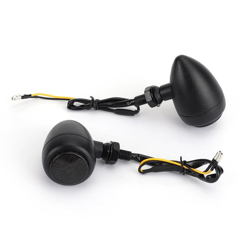 Hy Chopper Cafe Racer Black UK LED Motorcycle Bullet Turn Signals Indicators