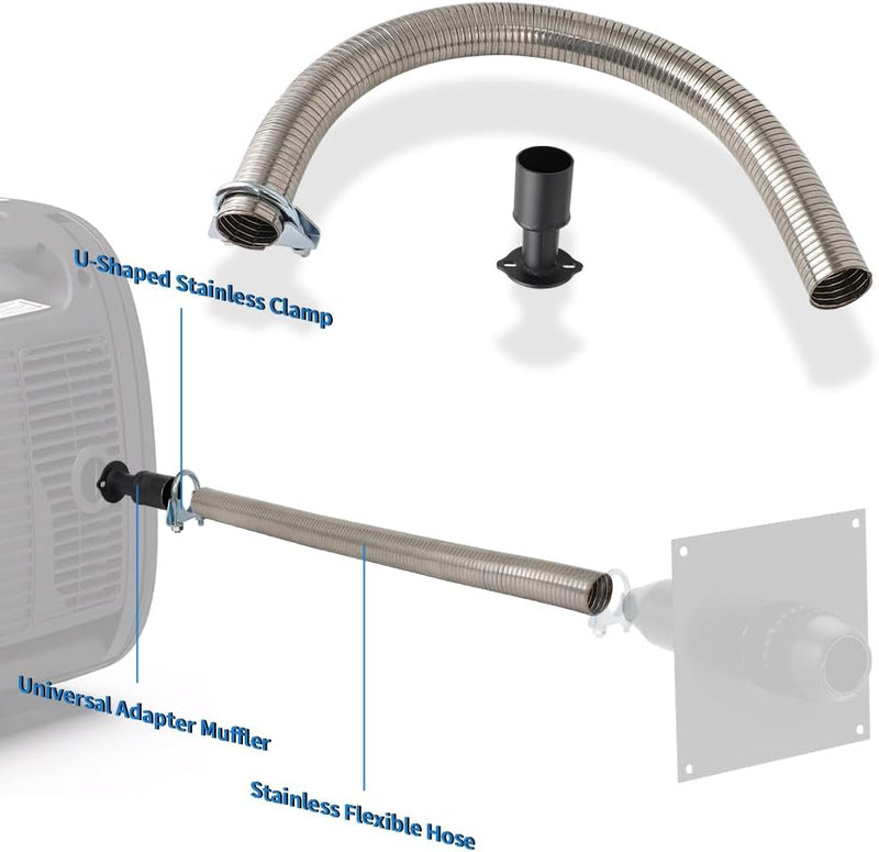 2FT Generator Exhaust Extension Kit for Honda EU6500is EU7000is Firman