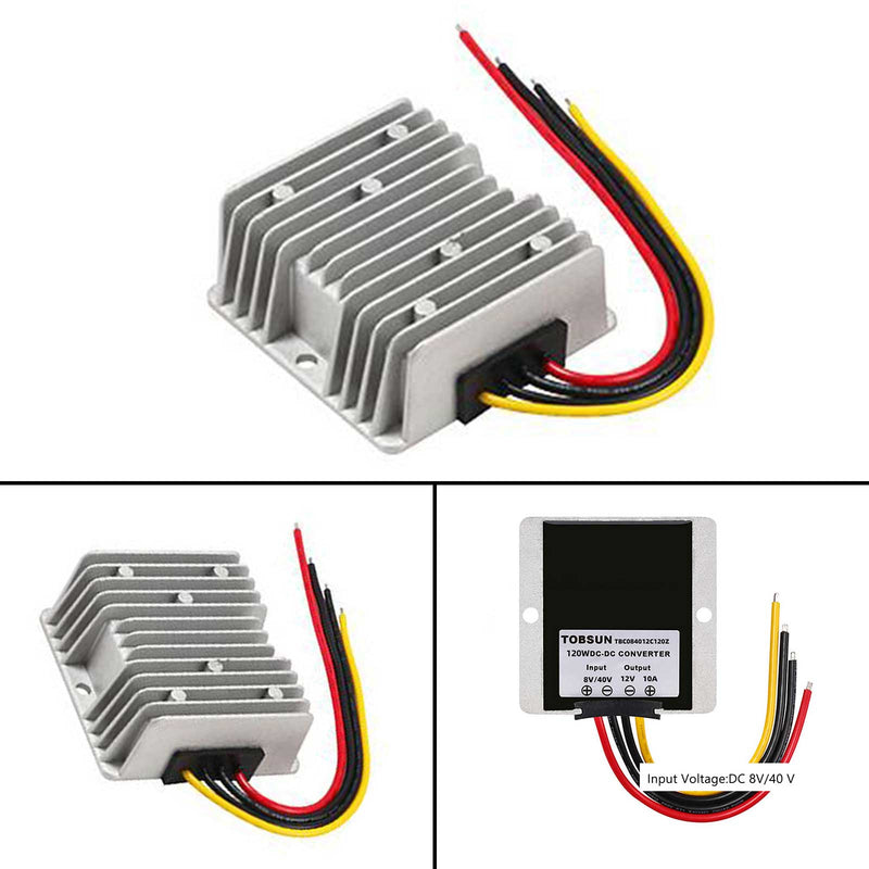 8-40V to 12V 10A DC Voltage Stabilizer Car Power Supply Regulator Waterproof