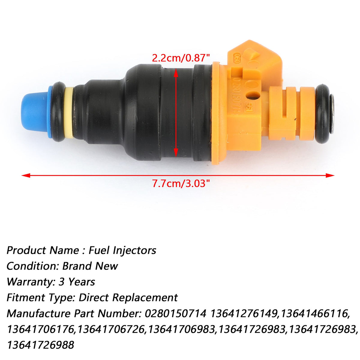 BMW 535 635CSI 735 L6 L7 1PCS Fuel Injector 0280150714 Connectors