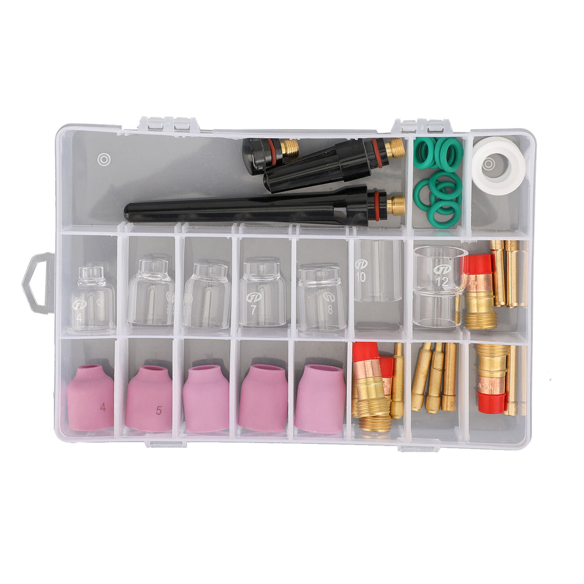40Pcs TIG Welding Torch Stubby Gas Lens  Glass Cup Kit For WP-17/18/26