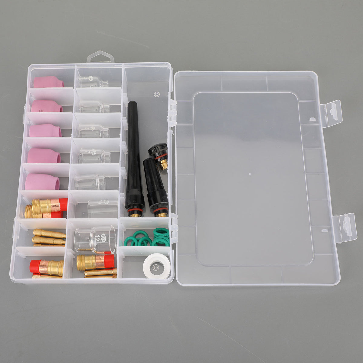 40Pcs TIG Welding Torch Stubby Gas Lens  Glass Cup Kit For WP-17/18/26