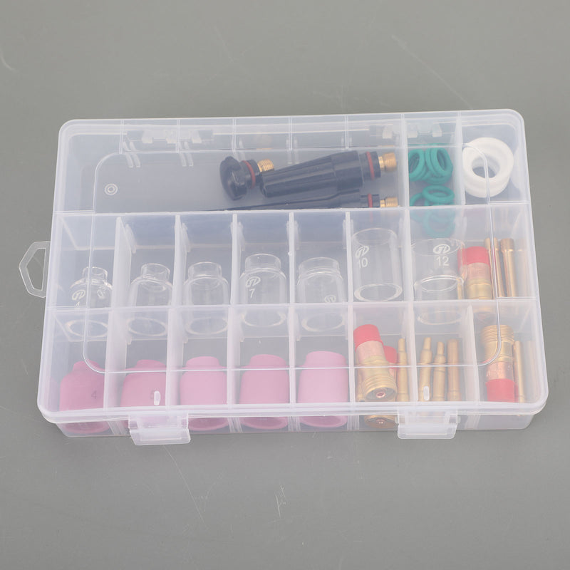 40Pcs TIG Welding Torch Stubby Gas Lens  Glass Cup Kit For WP-17/18/26