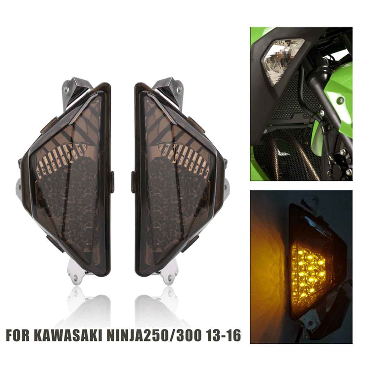 KAWASAKI NINJA 250 300 400 650 1000 EX650 LED Front Turn Signal Light Lamp
