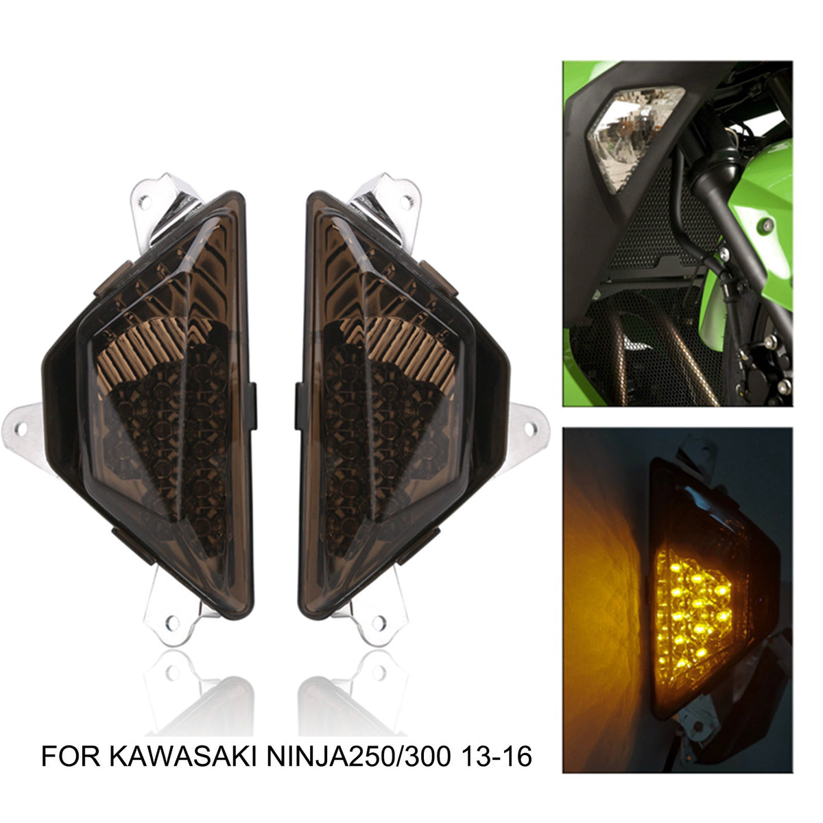 KAWASAKI NINJA 250 300 400 650 1000 EX650 LED Front Turn Signal Light Lamp