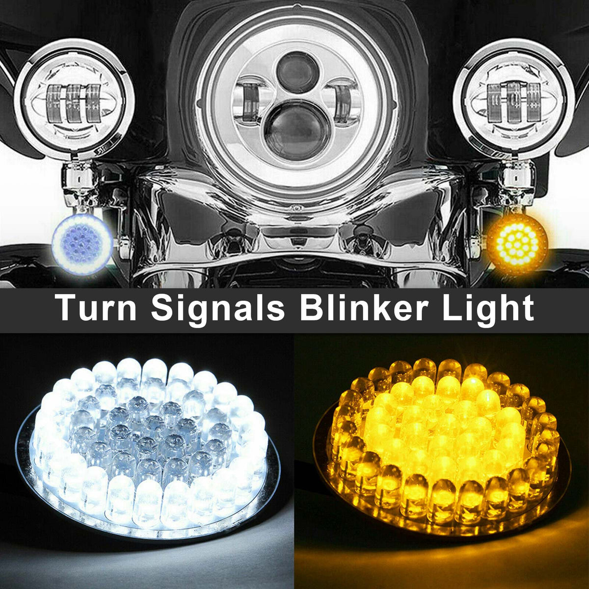Dyna Softail Street Glide Road King 2Pcs 1157 LED Turn Signals Blinker Light