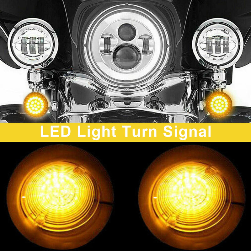 Dyna Touring Street Road Glide 883 Amber 1156 Rear LED Turn Signal Insert Lights