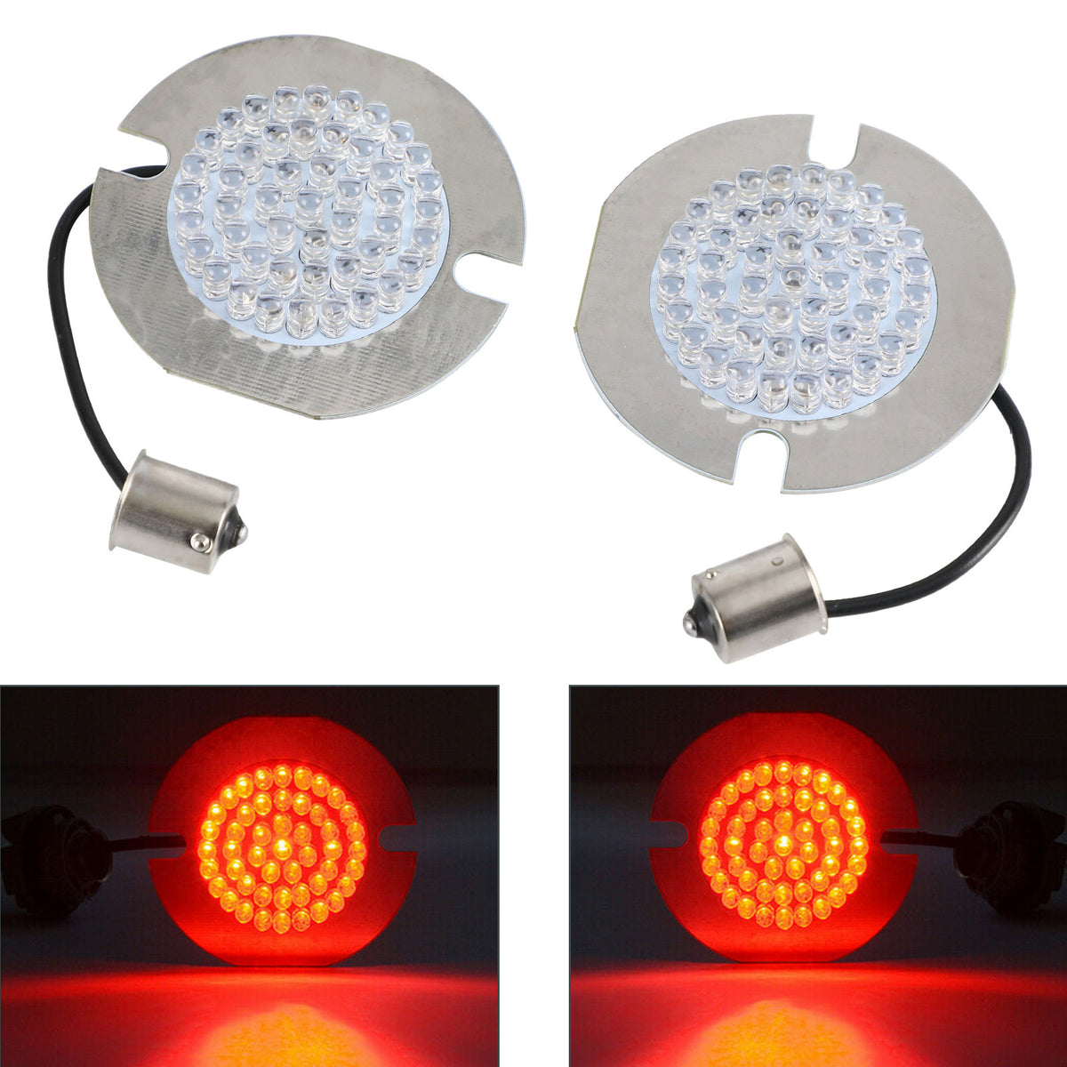 for Touring Road King Softail 1156 LED Turn Signal Light Bulbs Flat Style