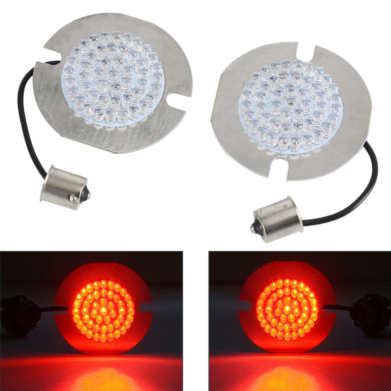 for Touring Road King Softail 1156 LED Turn Signal Light Bulbs Flat Style