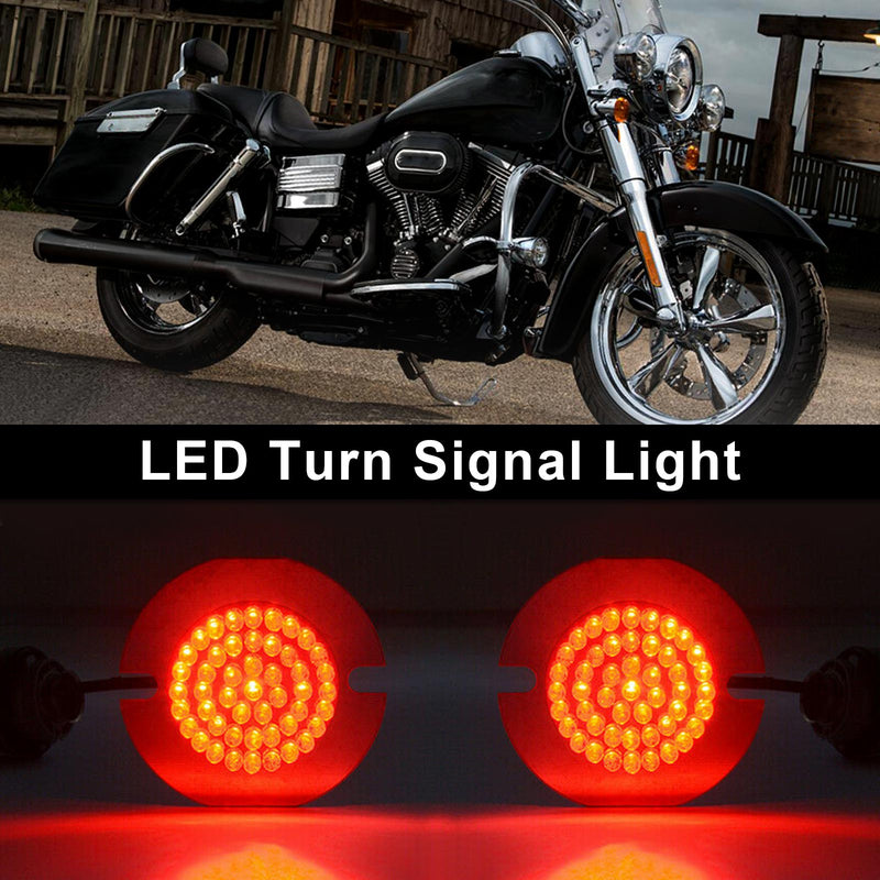 for Touring Road King Softail 1156 LED Turn Signal Light Bulbs Flat Style