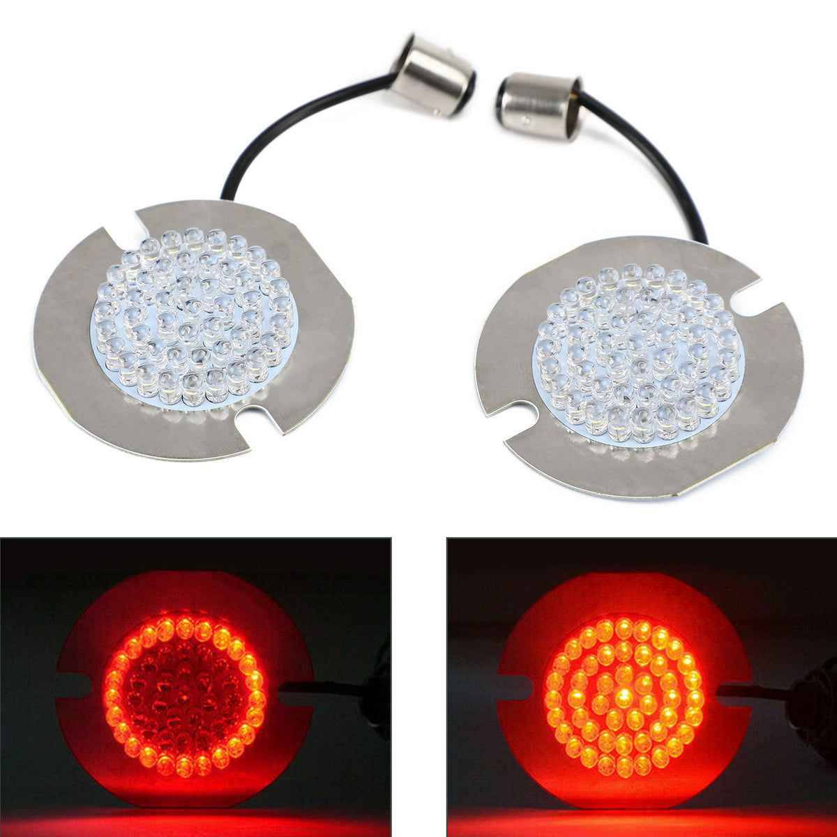 for Dyna Touring Electra Glide Road King Red 1157 LED Rear Turn Signal Light Bulb