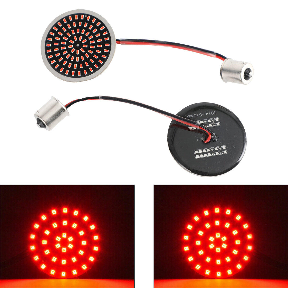 for Softail Touring Dyna Sportster 1156 LED Turn Signal Light Inserts Lamp