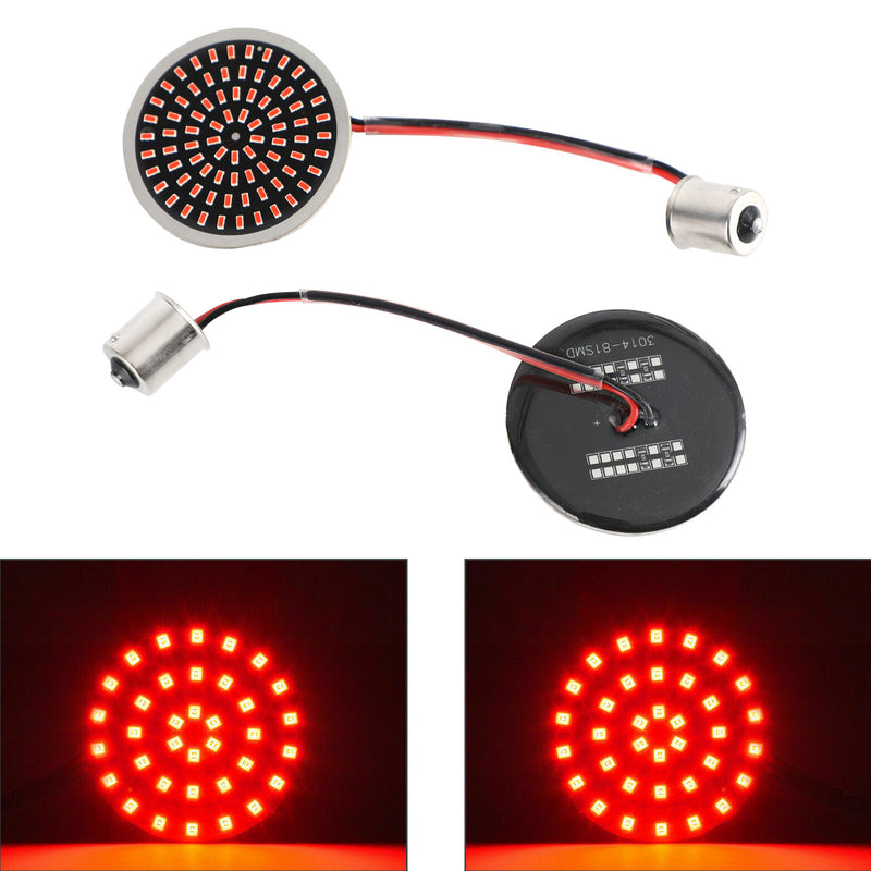 for Softail Touring Dyna Sportster 1156 LED Turn Signal Light Inserts Lamp