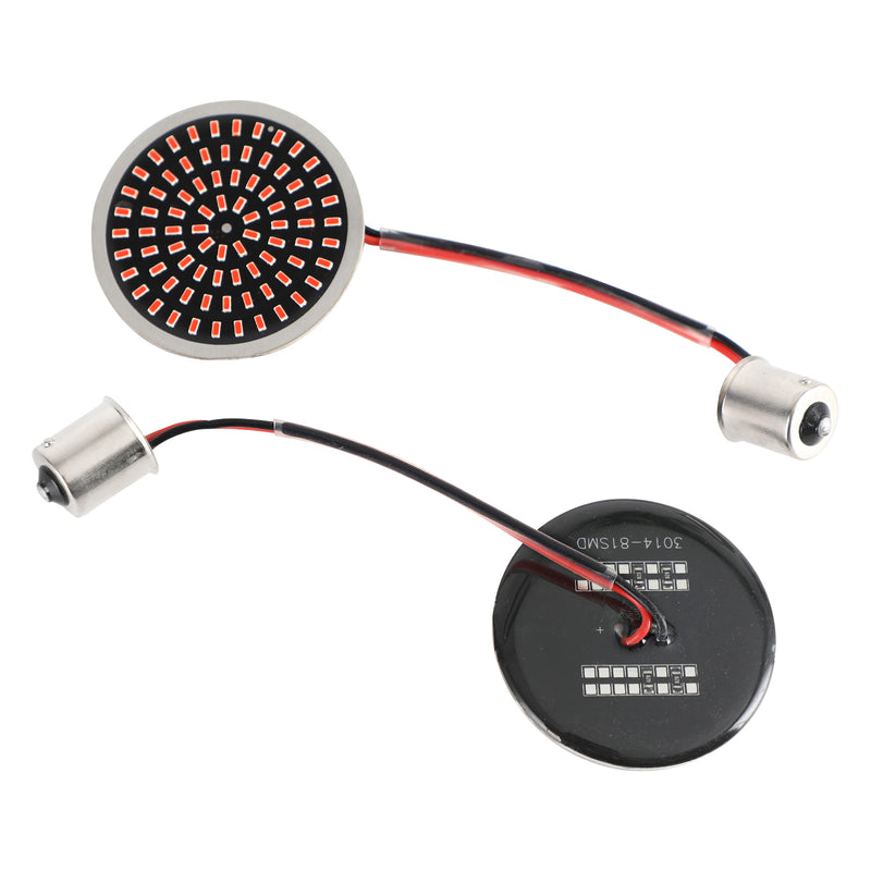 for Softail Touring Dyna Sportster 1156 LED Turn Signal Light Inserts Lamp