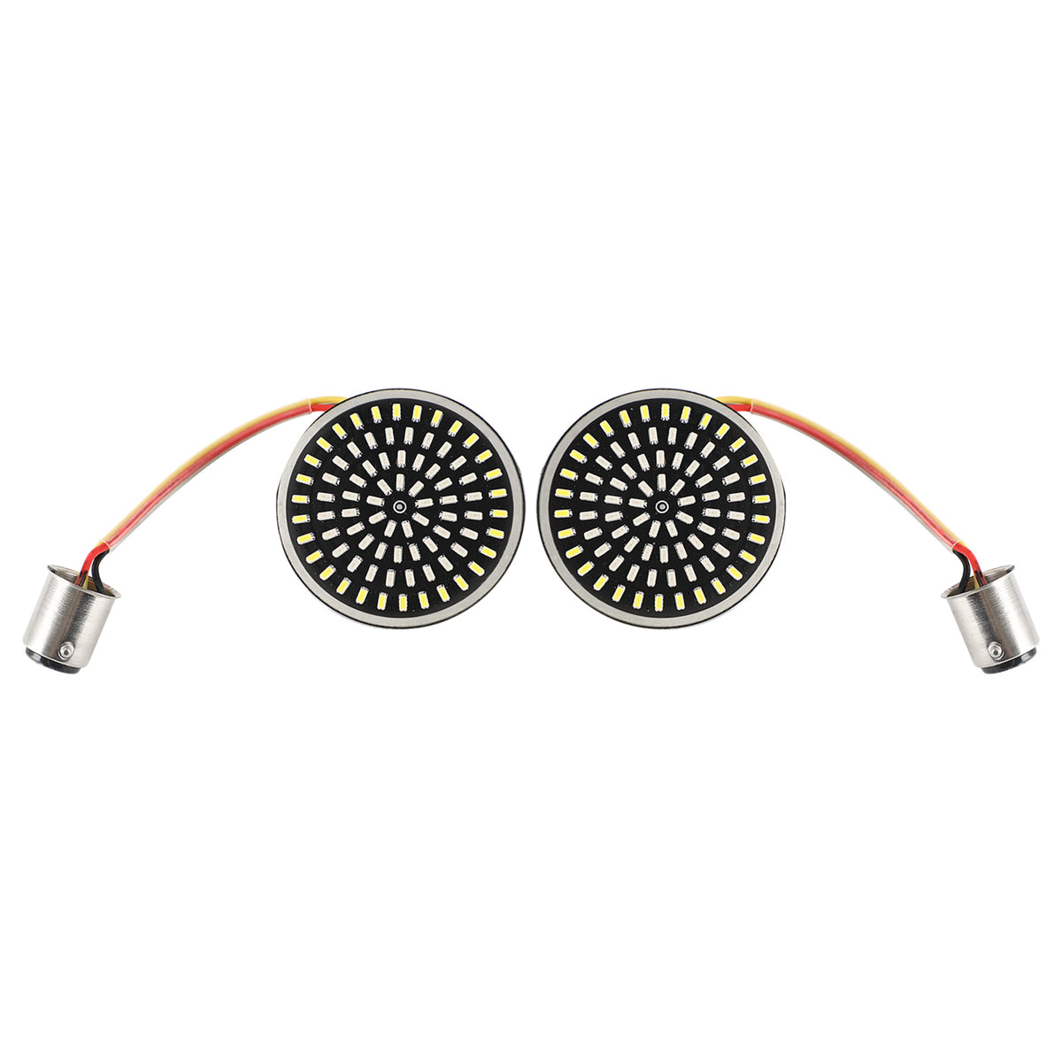for Softail Touring Dyna Sportster Amber 1157 LED Turn Signal Light Inserts Lamp